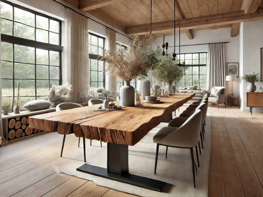 Oak Log Board – 3100 x 500 x 50 mm – Sanded