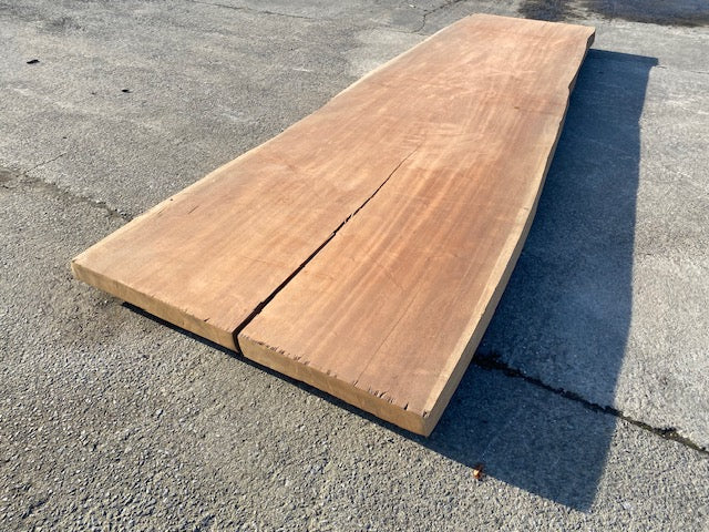 Afrormosia Boomstamblad – 4230 x 1210 x 80 mm – Geschuurd