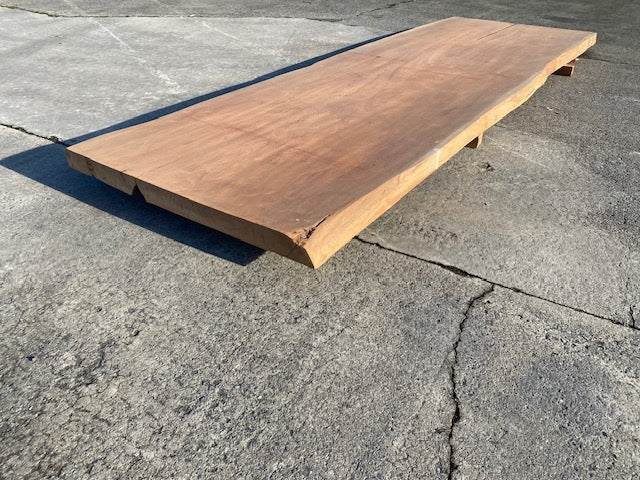 Afrormosia Boomstamblad – 4230 x 1210 x 80 mm – Geschuurd