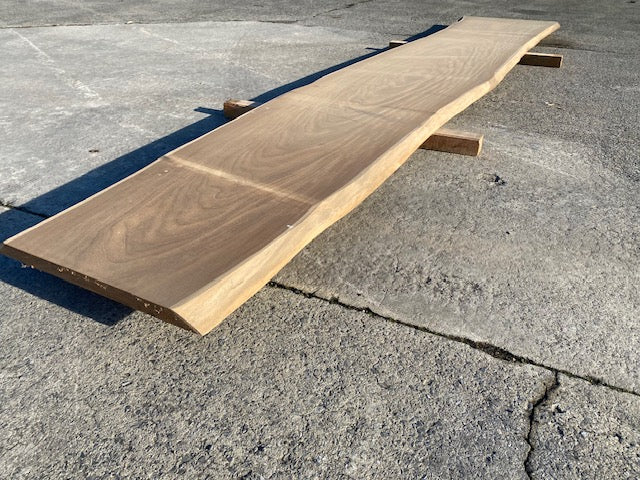 Afrormosia Boomstamblad – 4500 x 720 x 40 mm - Geschuurd